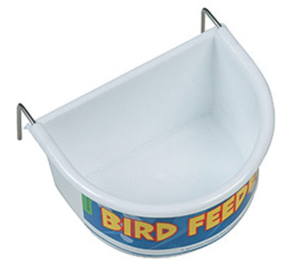 Happy pet food bowl half round white
